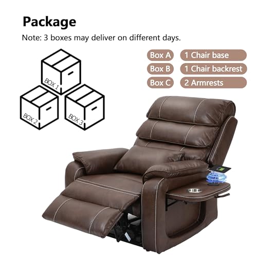 Power Lift Recliner with Massage and Heat, Dual Motor, 2 Remote Controls T7311