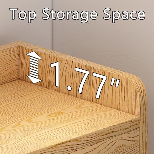 Natural Freestanding Rattan Shoe Cabinet with 2 Flip Drawers P119427