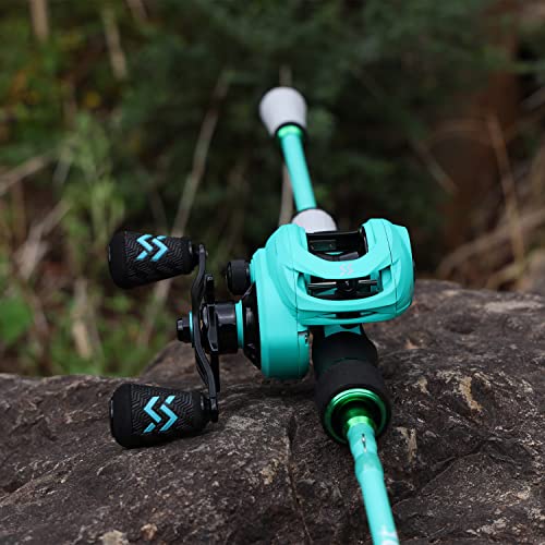 Spinning & Baitcasting Fishing Rod Reel Combo with Graphite Blanks, Stainless Steel Guides V1899