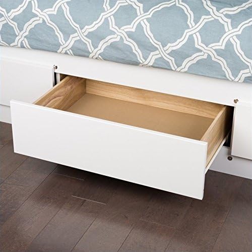 White Queen Bookcase Platform Storage Bed N827