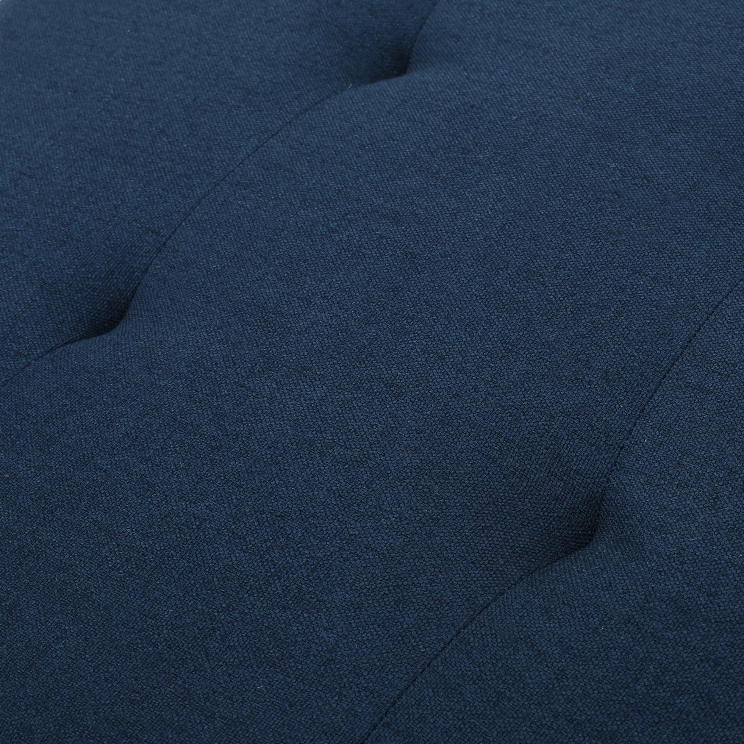 Rectangular Fabric Ottoman, Dark Blue H71131