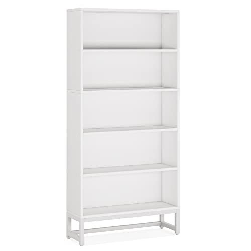 5-Tier Tall Bookcase with Closed Back Shelf W43943