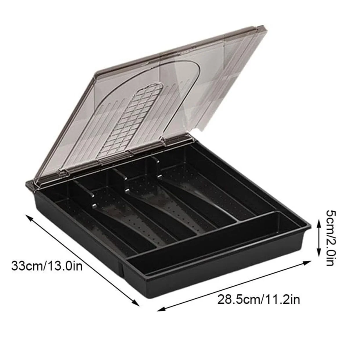 Plastic Cutlery and Flatware Storage Box with Lid O399