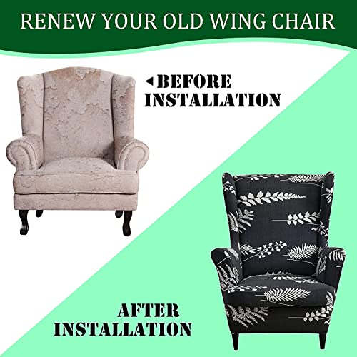 2 Piece Printed Spandex Armchair Slipcovers F3628