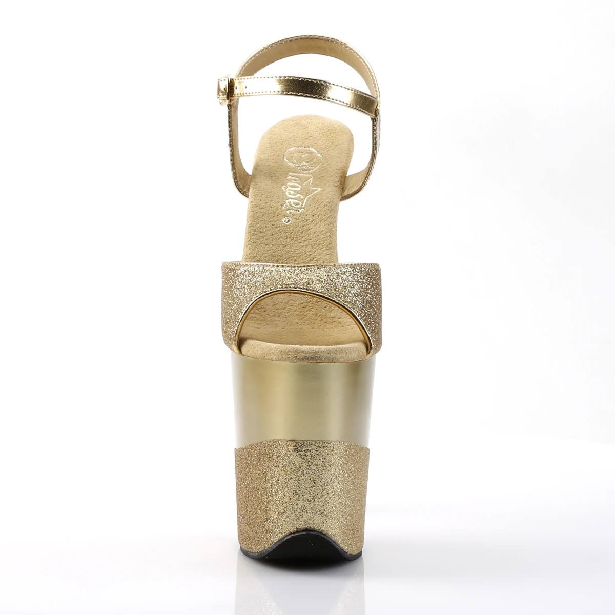 Gold 8x22 Heel Ankle Strap Platform S D11440