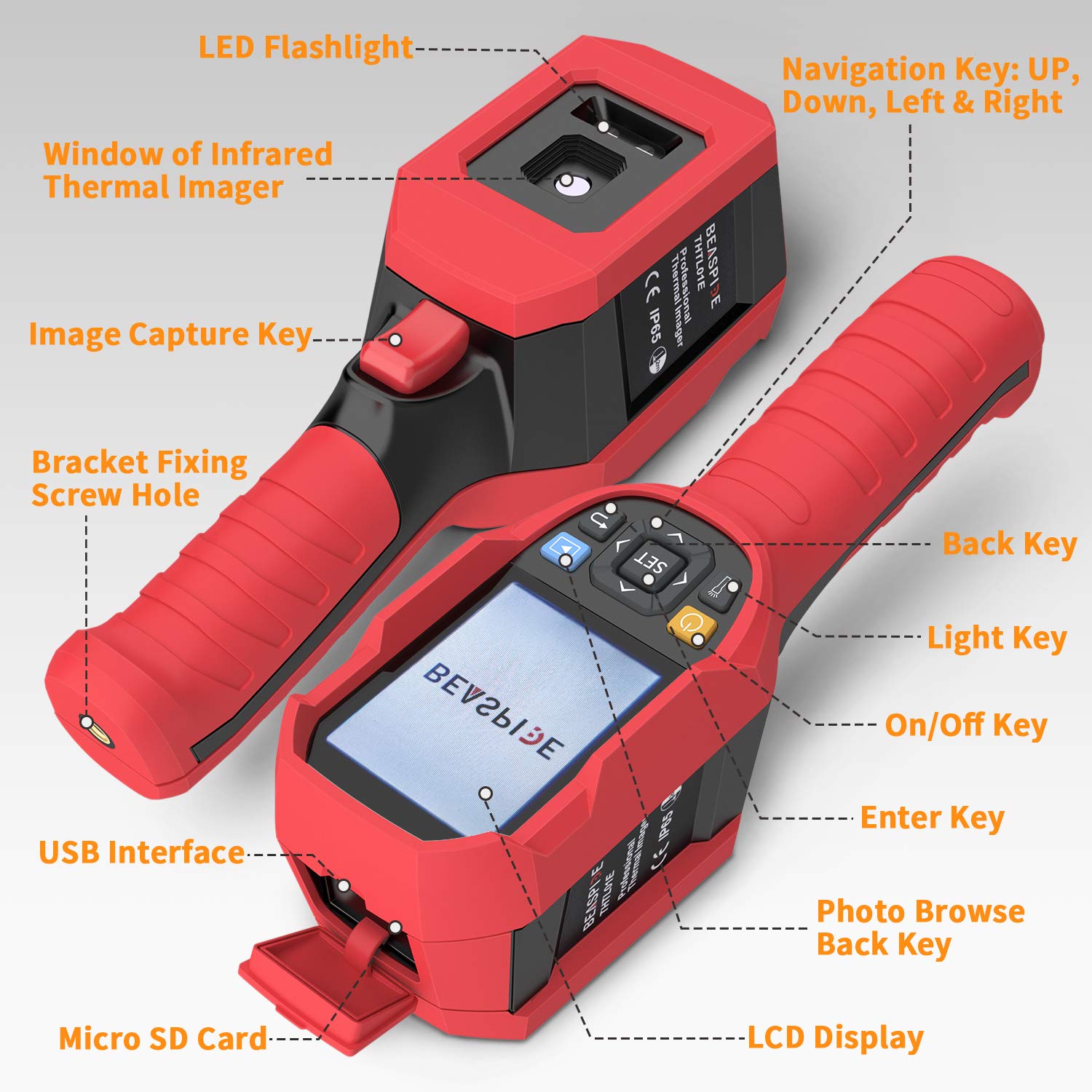 35200 Pixels Infrared Thermal Imager Camera with 3.5” LCD Display K728837
