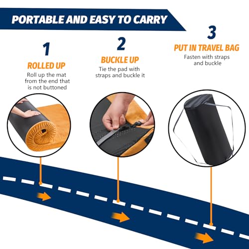 Memory Foam Camping Mattress Pad with Travel Bag W19591