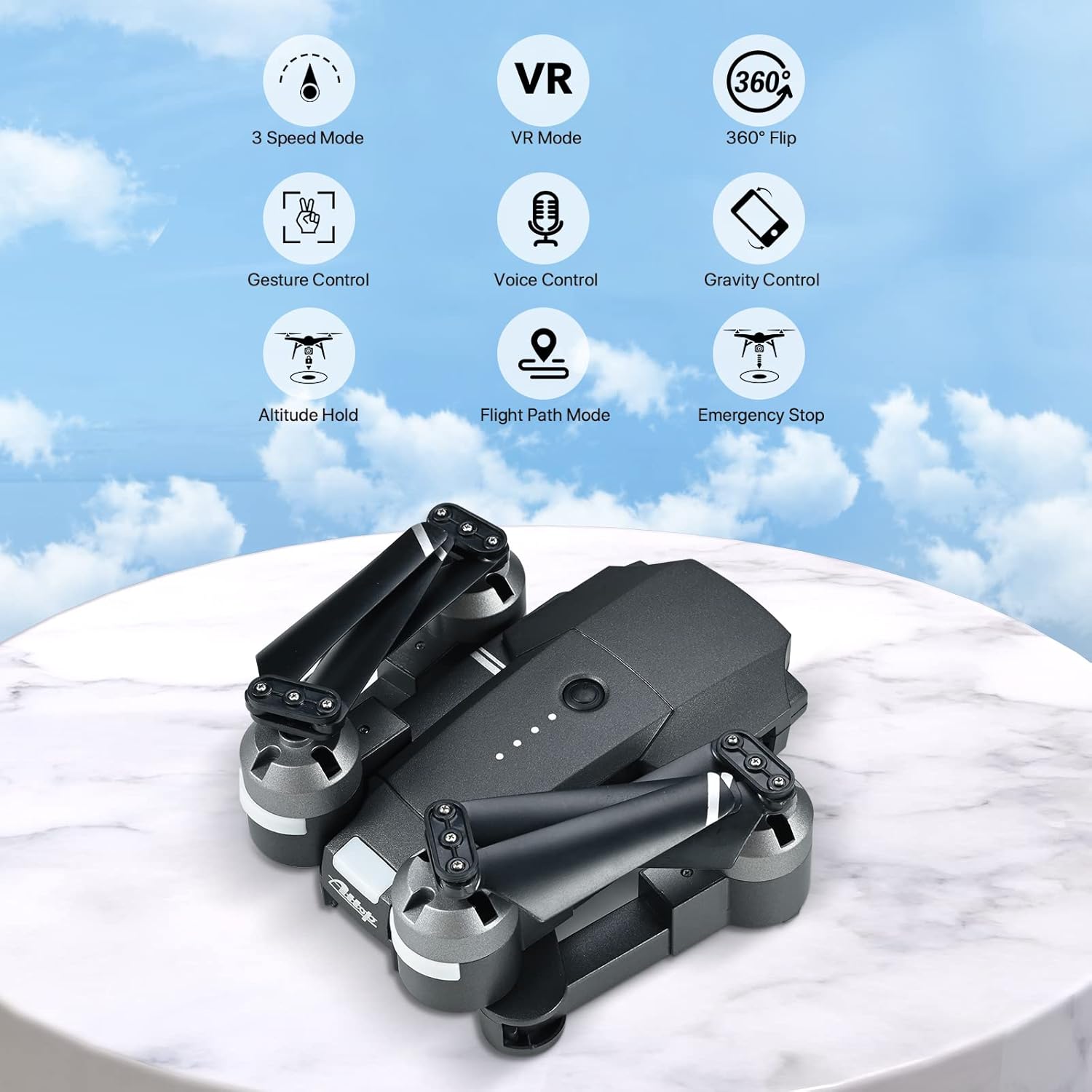Foldable 1080P FPV Drone with 3 Batteries & Carrying Case X635