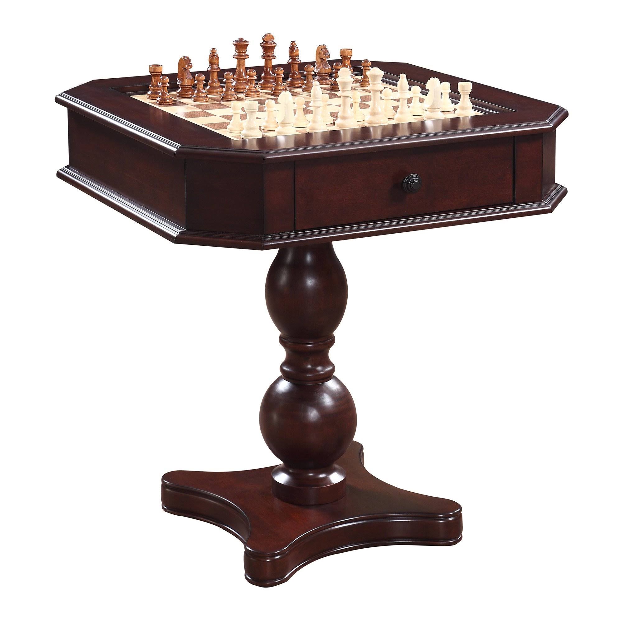 Mahogany Pedestal Game Table and Chairs Set K6079