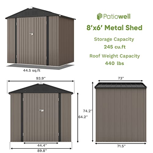 3 x 3 FT Grey Outdoor Storage Shed with Sloping Roof and Single Lockable Door O160391