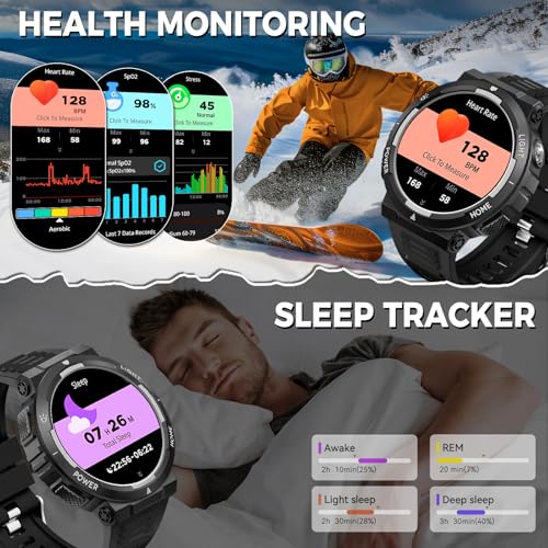 1.53” Rugged Smart Watch with LED Flashlight M99710