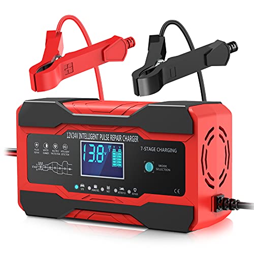 10-Amp 12V 24V Fully-Automatic Smart Car Battery Charger C890155