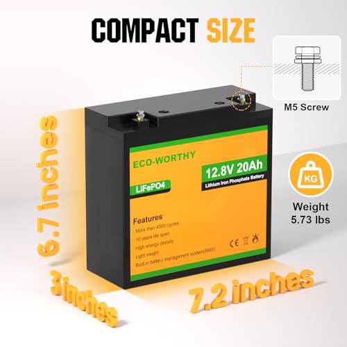12V 20Ah Lithium LiFePO4 Battery with BMS G842