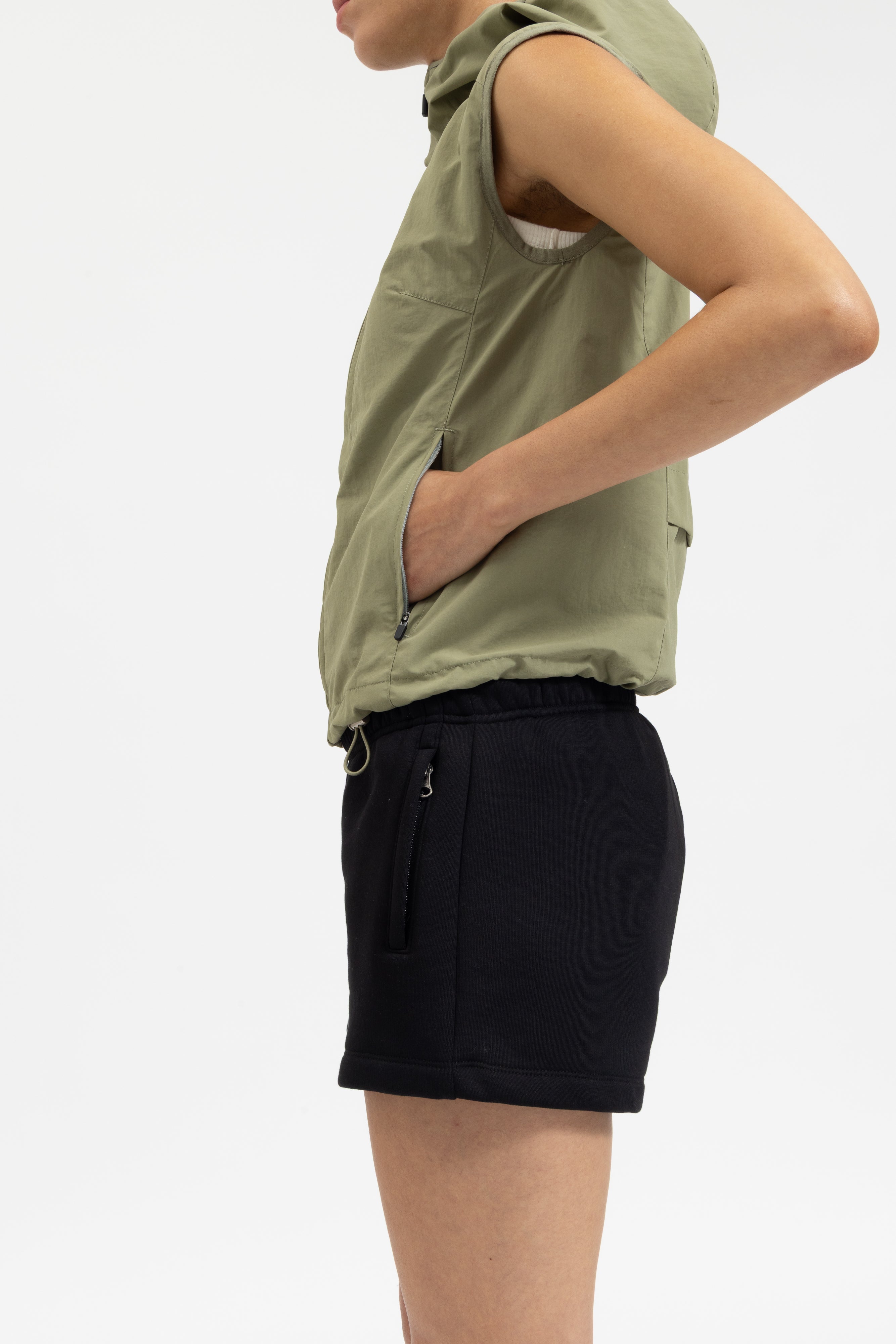 WOMENS CONTOUR HOODED VEST - SAGE