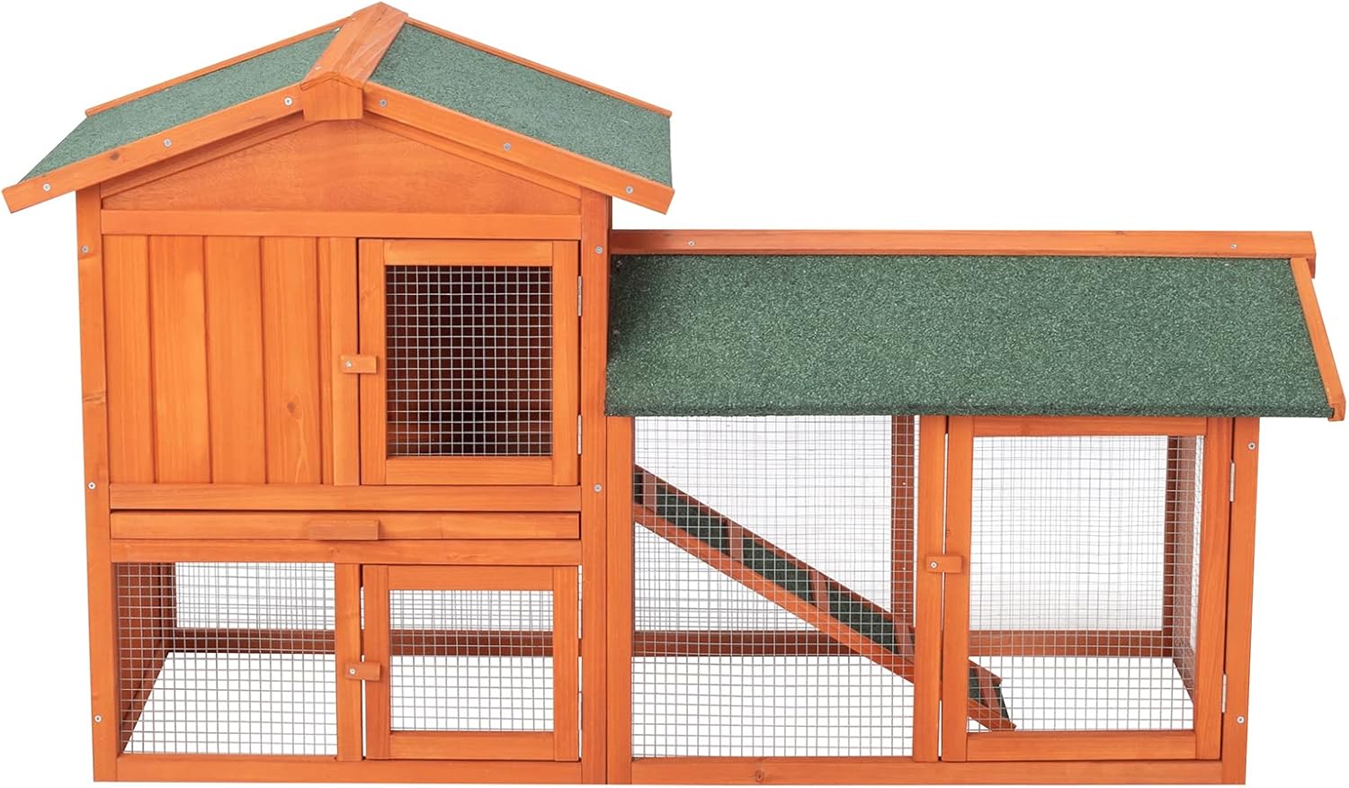 61" Wooden Chicken Coop on Wheels with Waterproof Tray Z9426