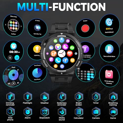 1.53” Rugged Smart Watch with LED Flashlight M99710