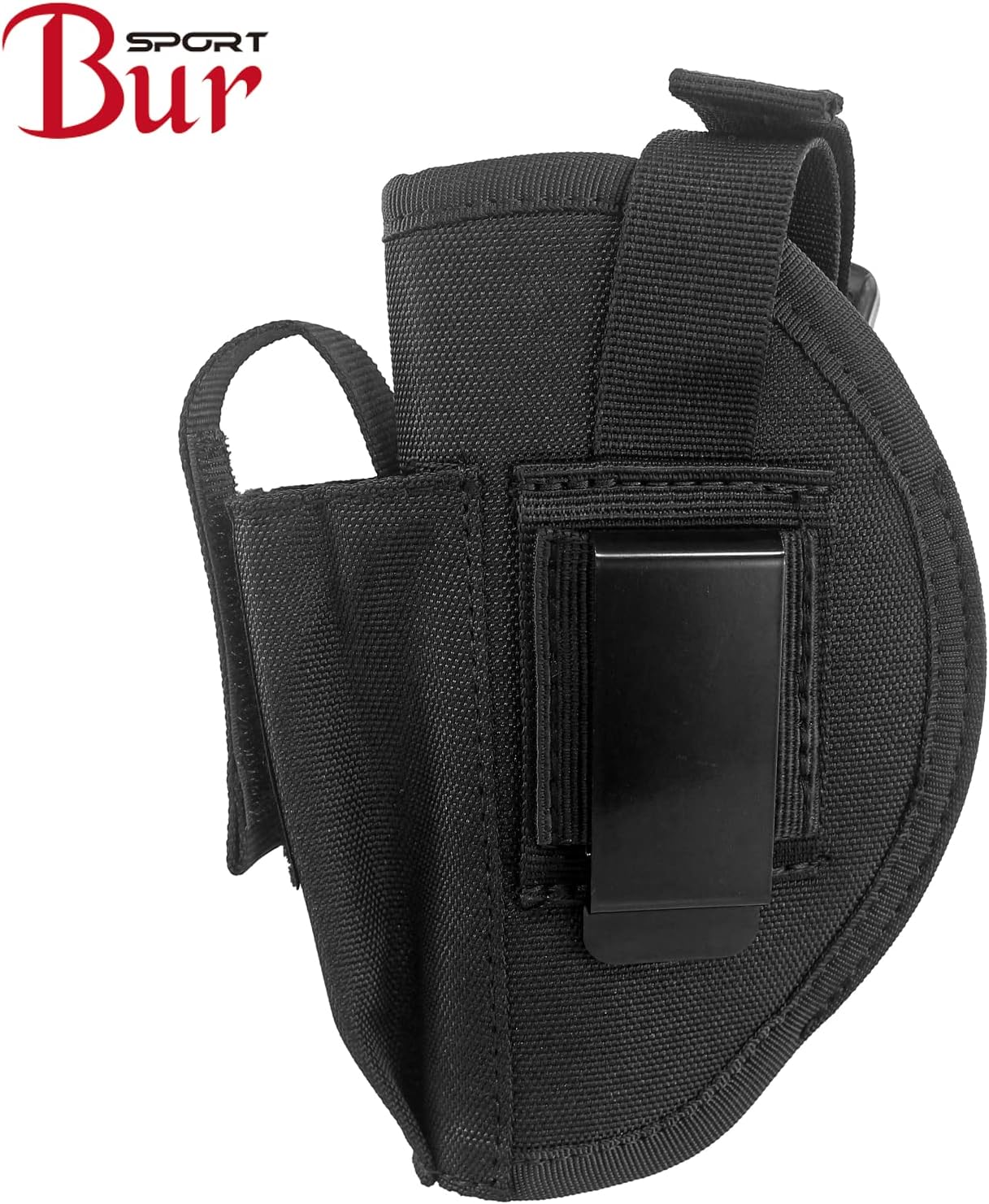 Black Tactical Belt Holster with Mag Pouch and Metal Clip V685