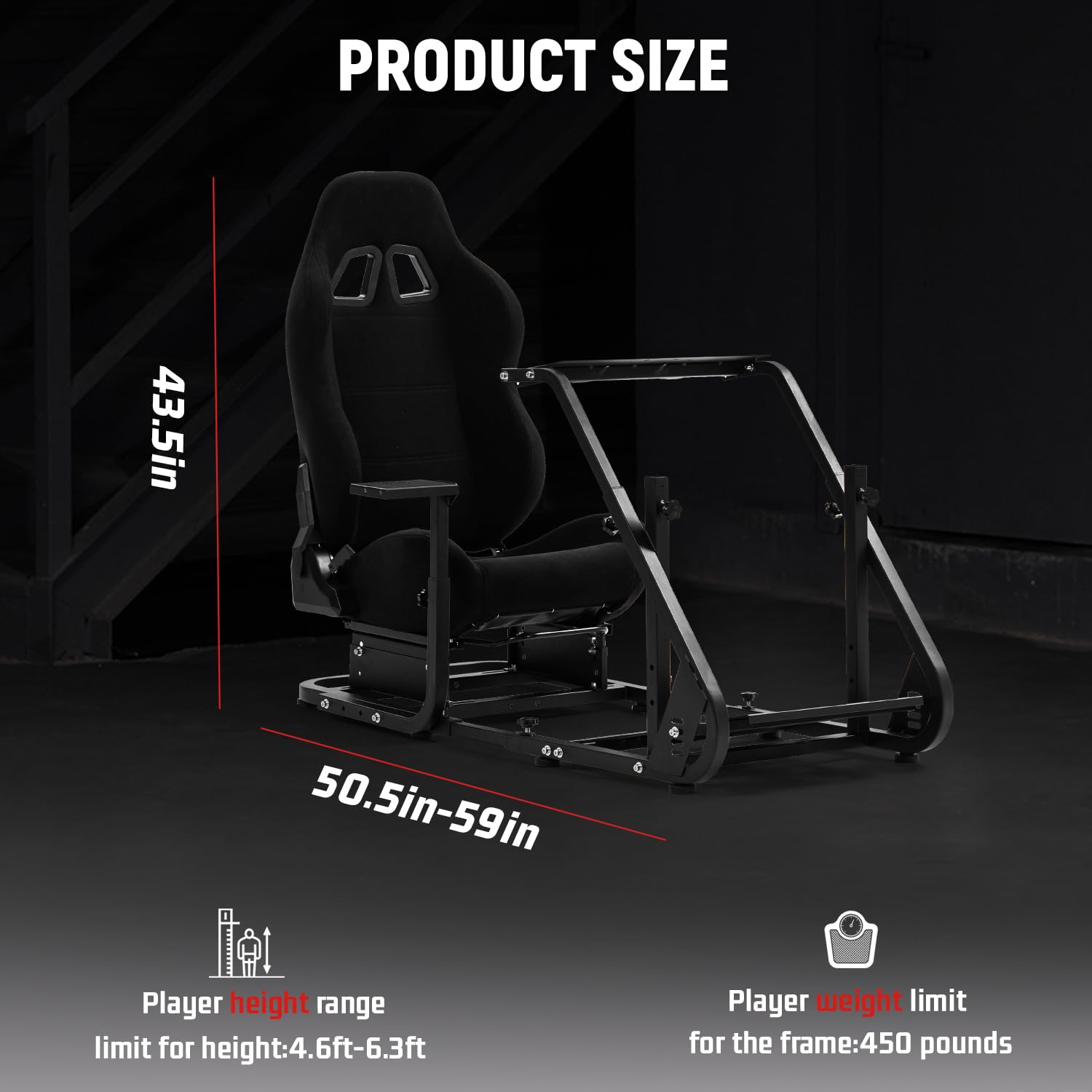 Racing Simulator Cockpit with Ergonomic Gaming Seat I559092