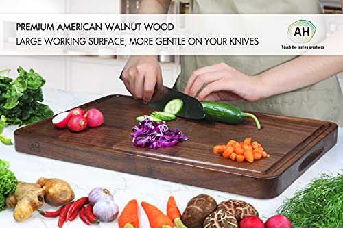 Extra Large Walnut Wood End Grain Cutting Board 24x18x2 In F5495