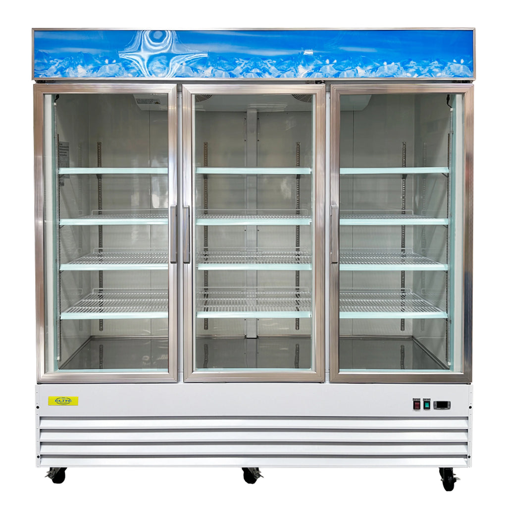 Three Glass Door Merchandiser Cooler Commercial Refrigerator, 53 Cu. ft. B312