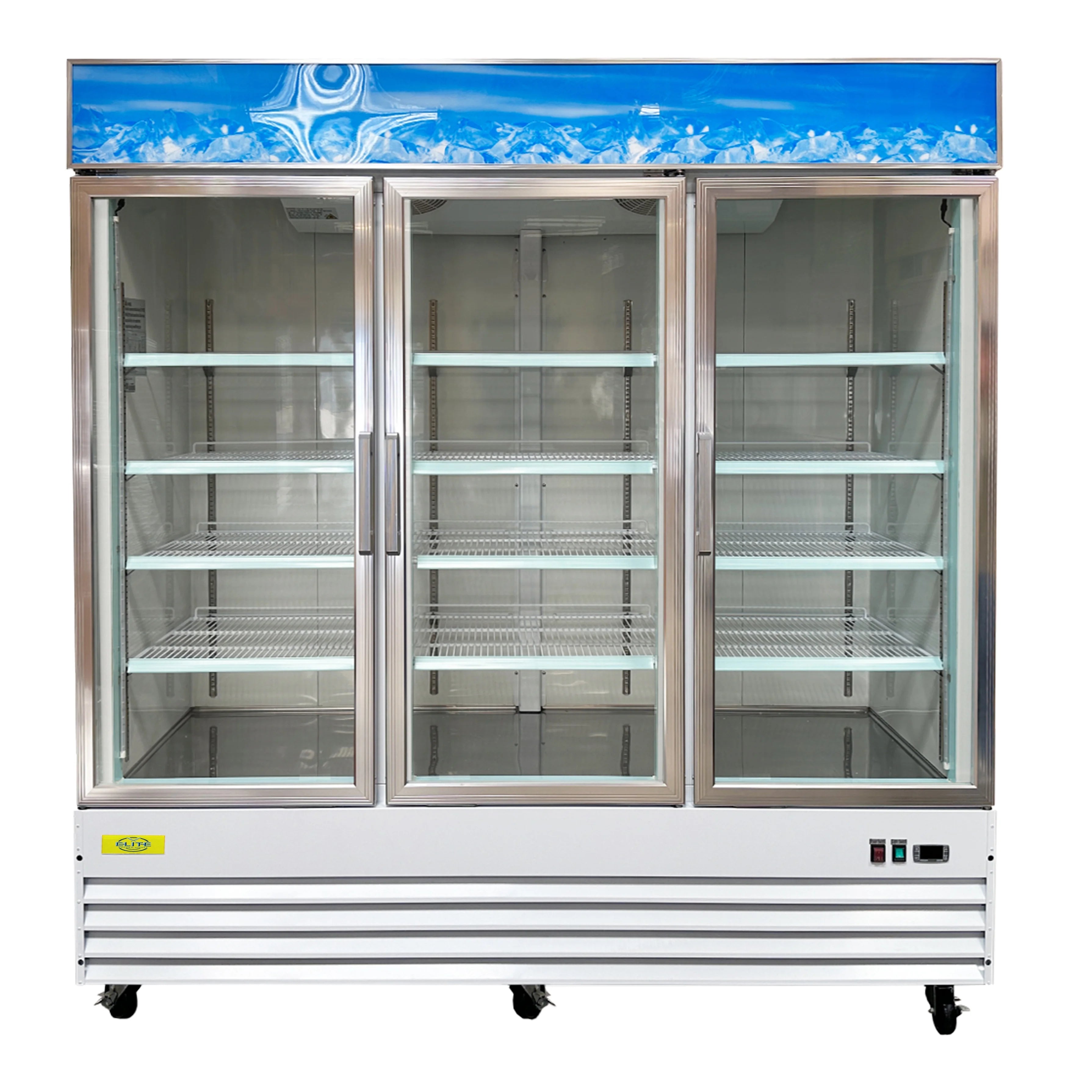 Three Glass Door Merchandiser Cooler Commercial Refrigerator, 53 Cu. ft. B312