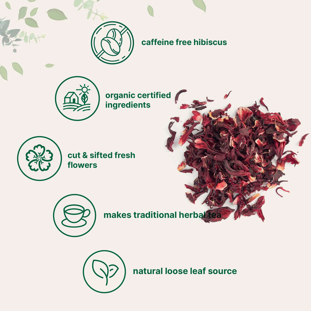 Organic Hibiscus Flowers, 2lbs, Cut & Sifted Dried Leaves V496