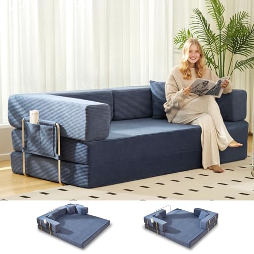 Off White Corduroy Modular Floor Couch L6046