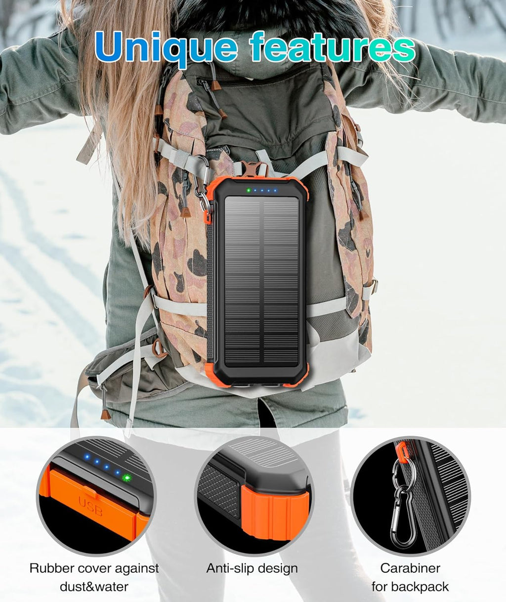45800mAh Portable Solar Charger Power Bank with USB C X126