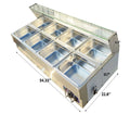 8-Pan Bain-marie Buffet Food Warmer with Glass Guard Y1066