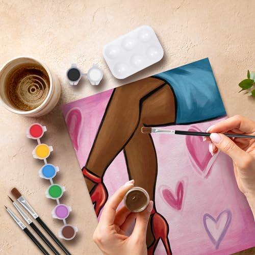 2 Pack Pre Drawn Canvas Painting Kit with Paints Brushes Pallets (8x10) Y12530