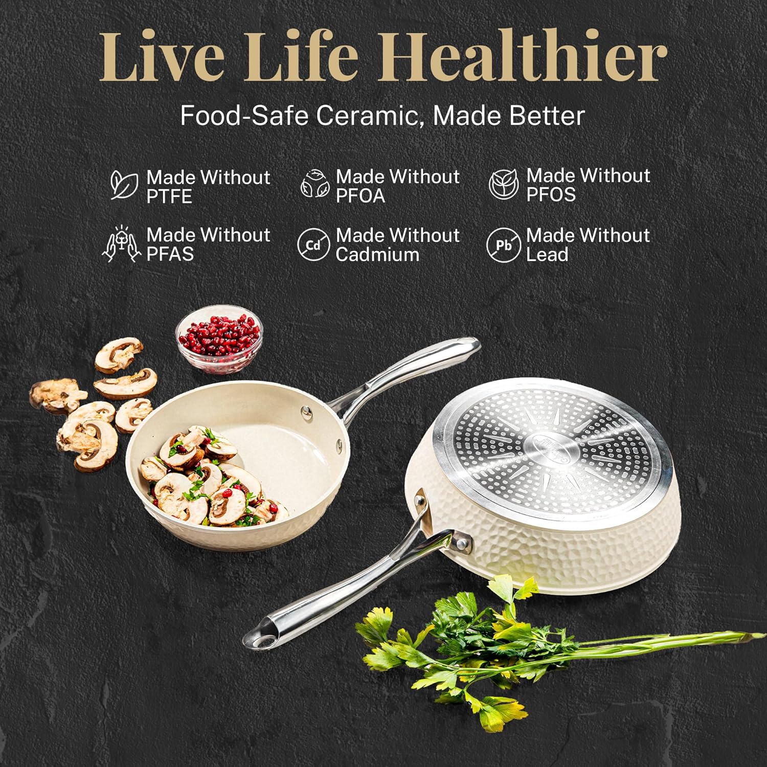 15 Piece Non Stick Ceramic Cookware Set K4434