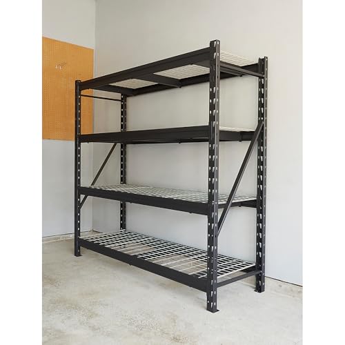 4-Tier Industrial Steel Shelving Unit, 8,000-Pound Load Capacity, 77" W x 24" D x 72" H G34466