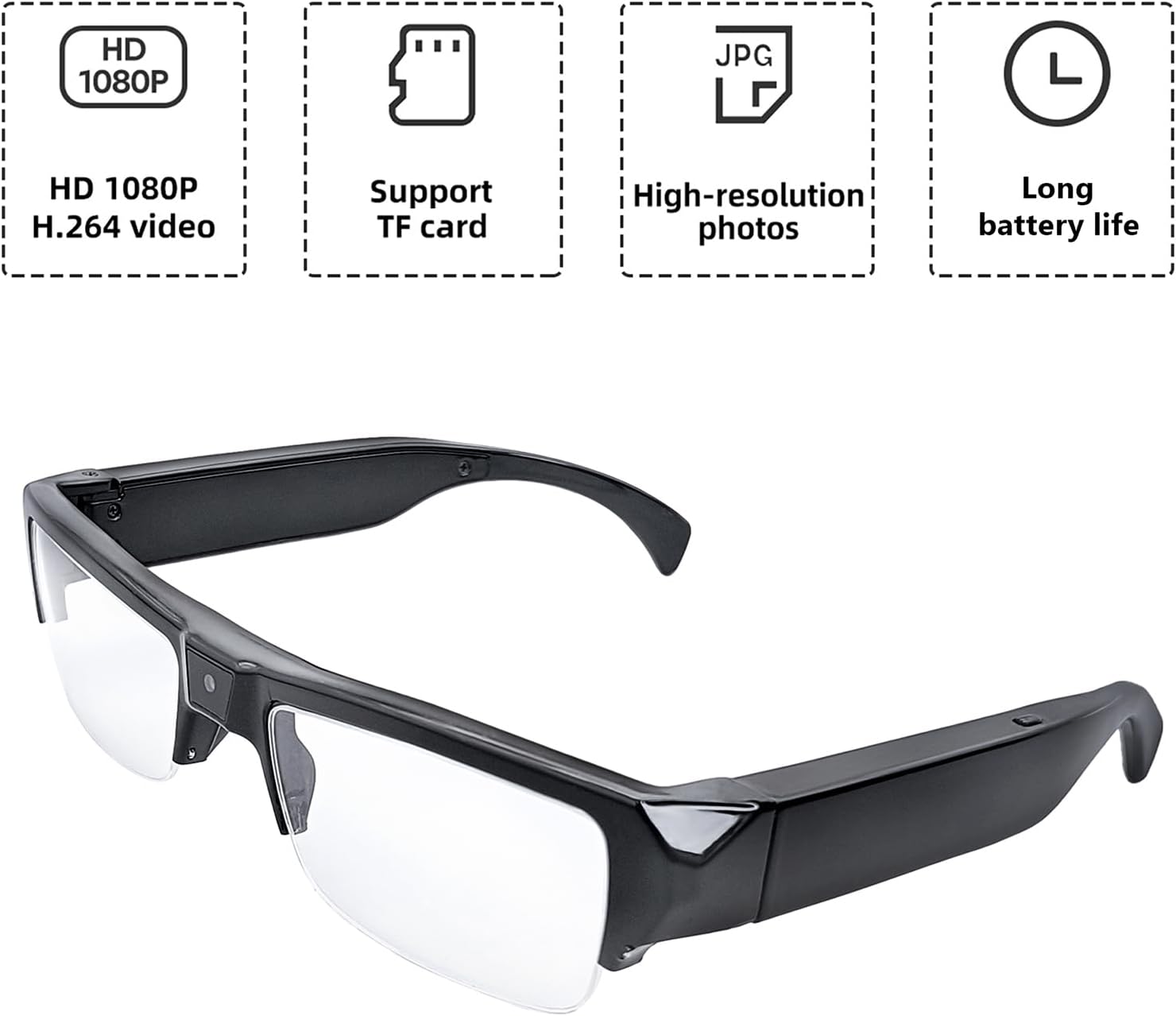 HD 1080p Video Recorder Glasses with 32G Micro SD Card Y36527