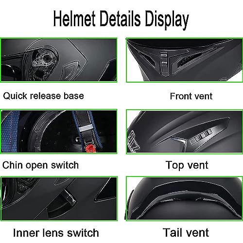 Flip up Front Motorcycle Helmet, Night Vision Modular Integrated Helmet, Lightweight Helmet T979627