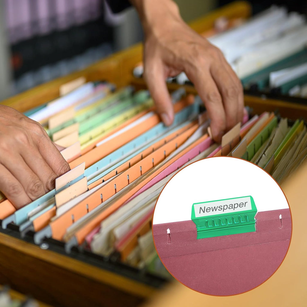 50 Pcs Multicolor Plastic File Tabs (4-Inch) N314