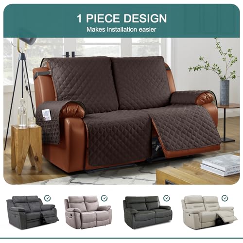 Khaki 3 Seater Recliner Sofa Cover with Elastic Straps U8194