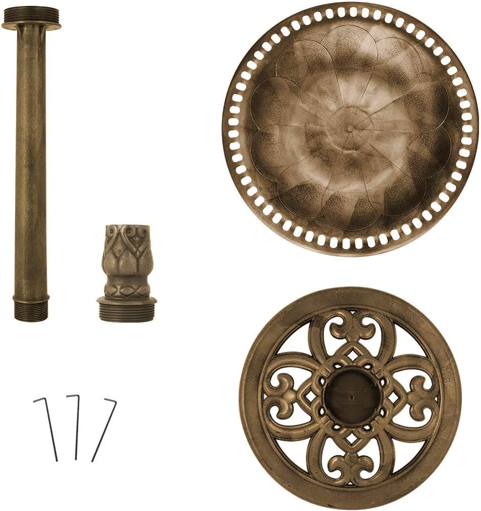 28 Inch Copper Polyresin Bird Bath G870