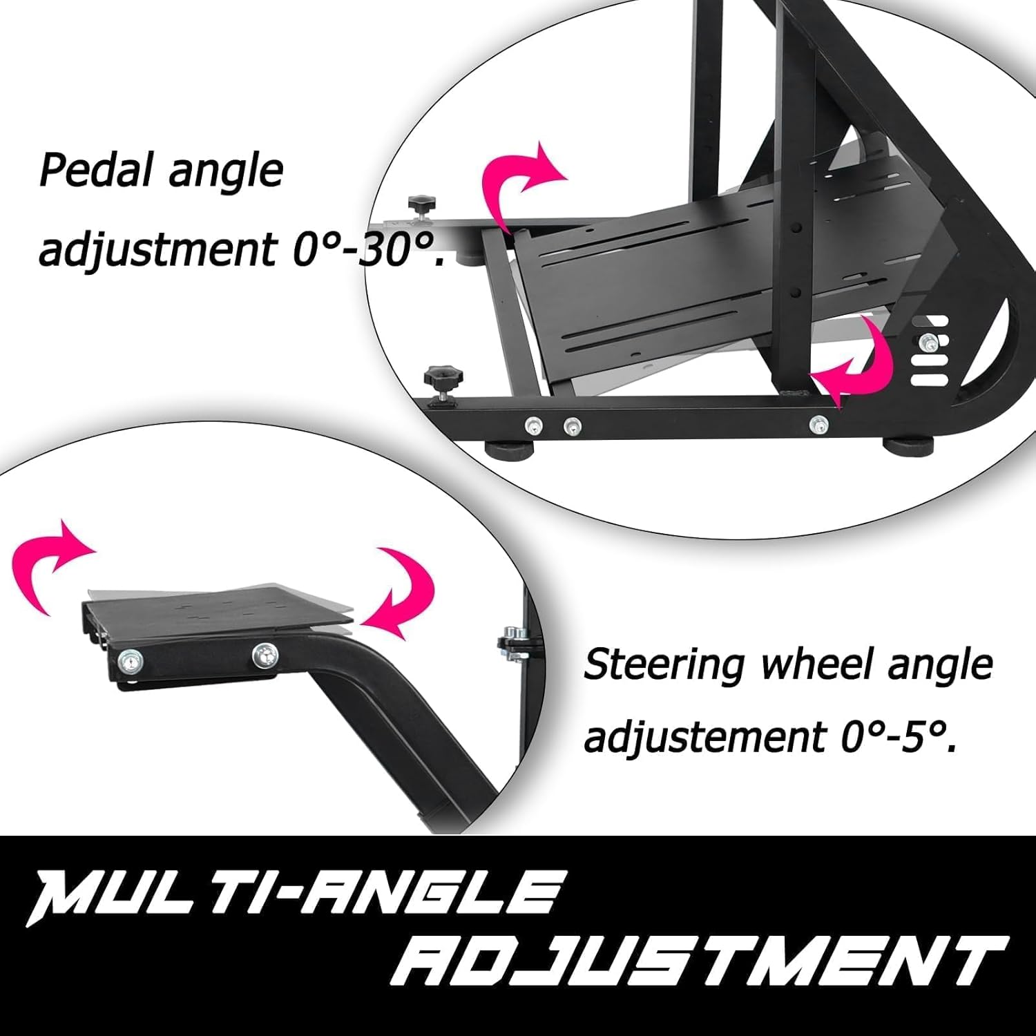 Black Seat TV VR Sim Racing Simulator Cockpit with Monitor Stand G9135