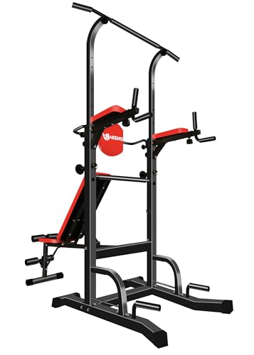 Adjustable Power Tower with Bench Pull Up Bar Dip Station M7647