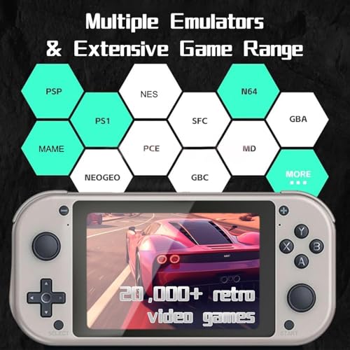 Retro Handheld Video Game Console with 4.3" IPS Screen, 64GB V173