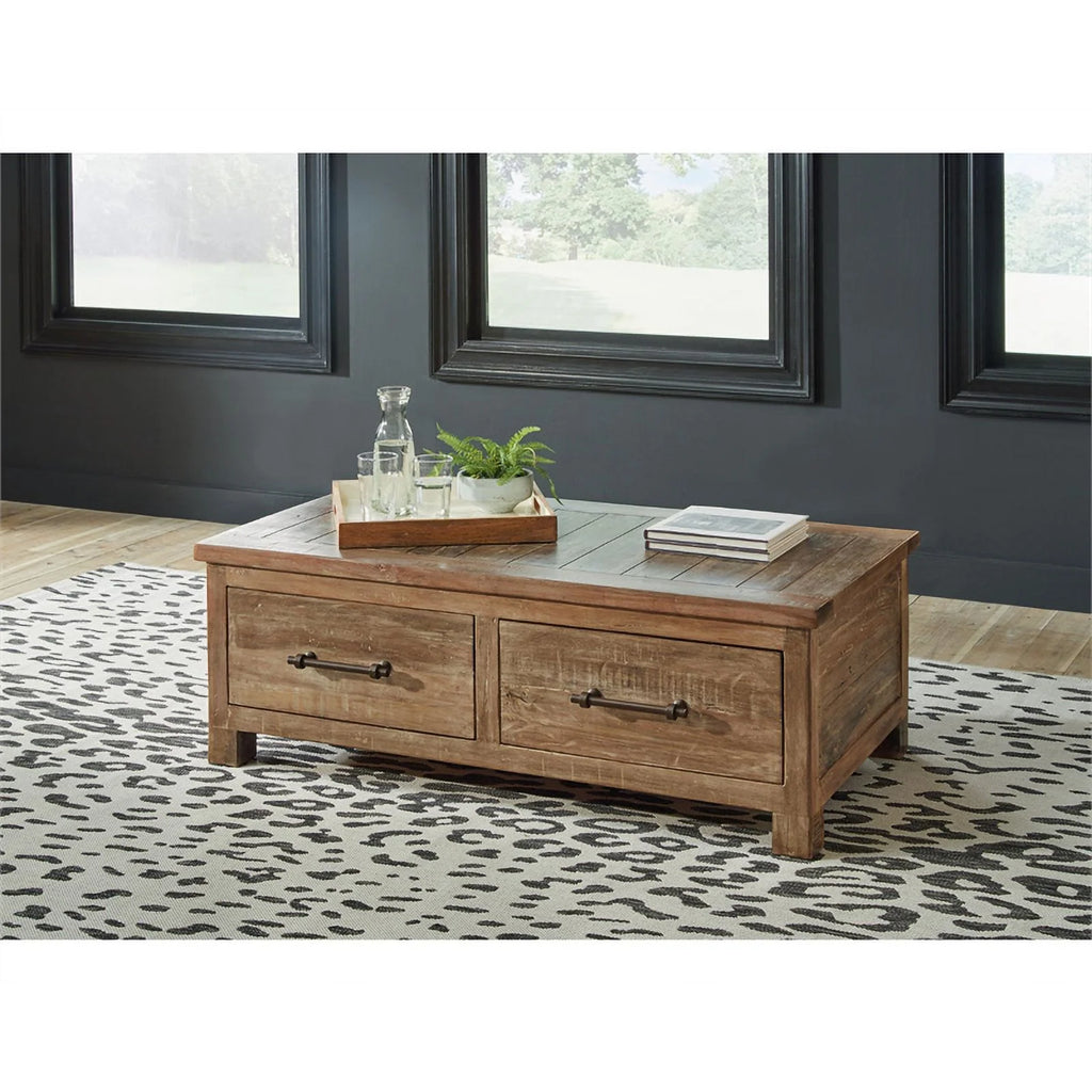 Dark Brown Wood Coffee Table with Storage R681810