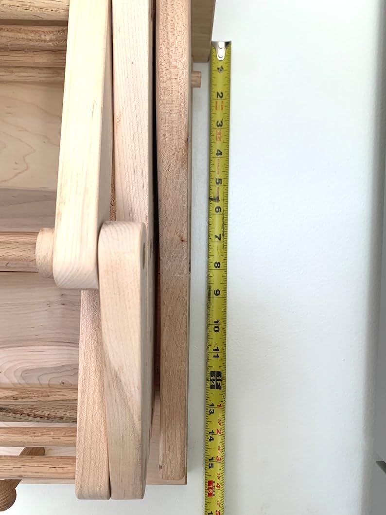 21” x 16” Collapsable Wooden Wall Mounted Drying Rack with Peg Hooks K54234