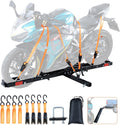 600 LBS Steel Motorcycle Carrier Hitch Mount with Loading Ramp I7294