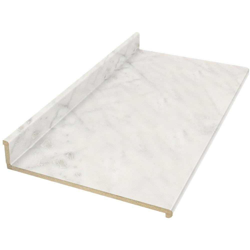 White 4-ft Straight Laminate Kitchen Countertop Y6032