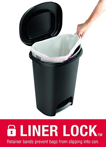 Gunmetal Blue 13 Gallon Trash Can with Lid and Stainless-Steel Pedal E3738
