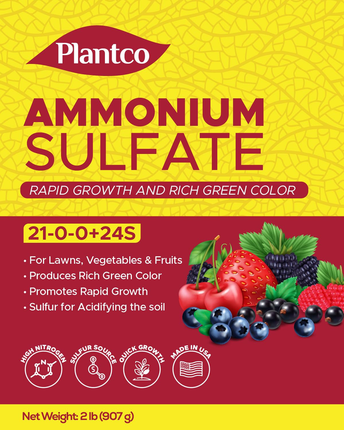 Ammonium Sulfate 21-0-0 Fertilizer 2 lb Bag M81779