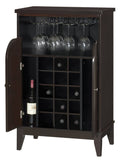 Dark Brown Wood Dry Bar and Wine Cabinet U709
