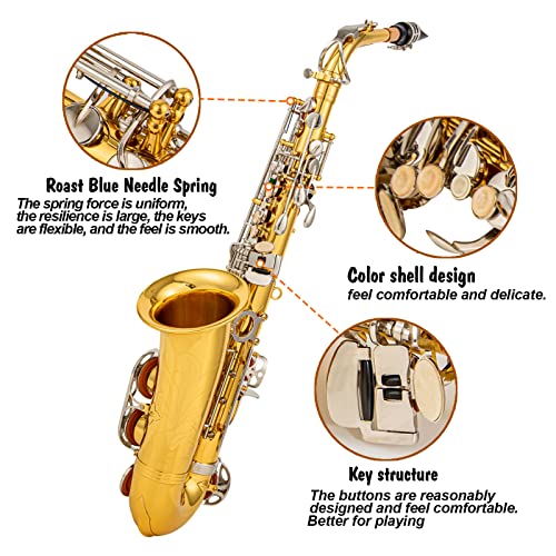Black/gold keys Eb Alto Saxophone with Case M3844
