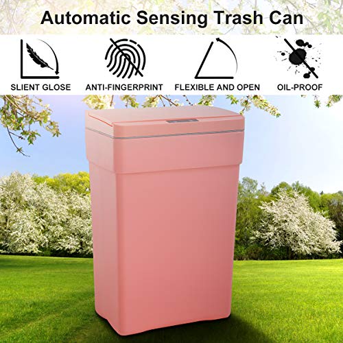 13 Gallon Plastic Automatic Motion Sensor Trash Can with Lid L148