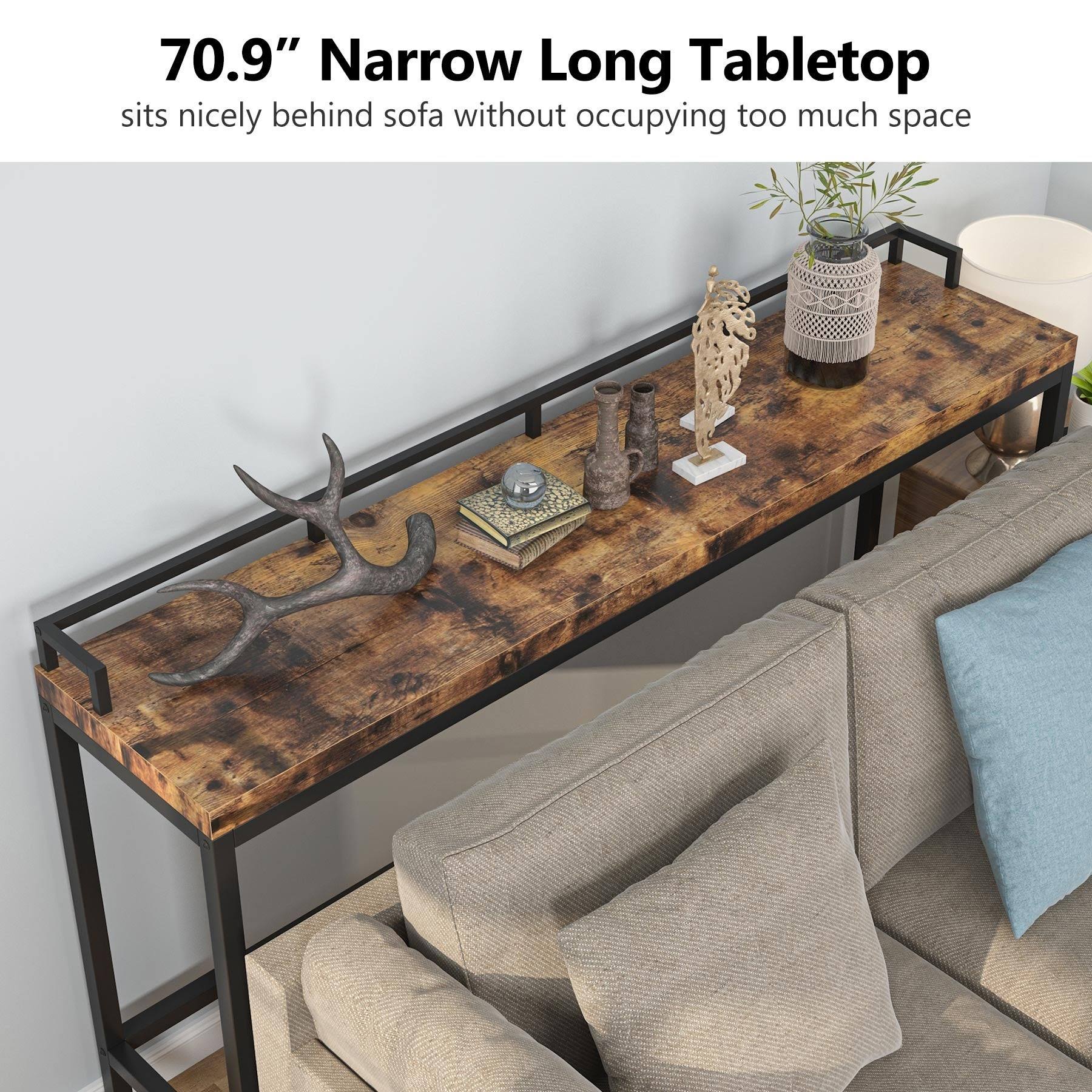 Brown Narrow Console Table X2614